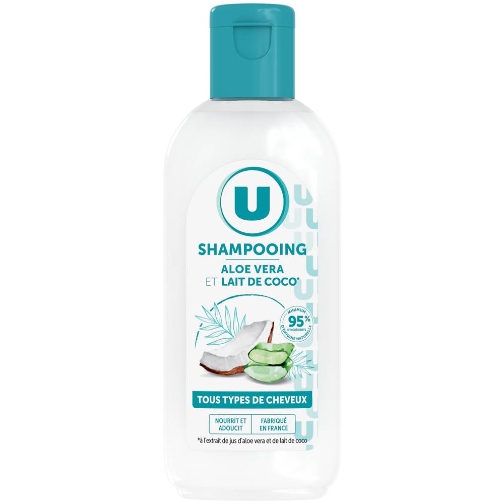 U - Shampooing tous types de cheveux lait coco & aloe vera