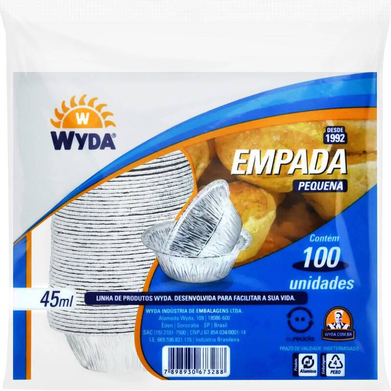 Wyda forminha de alumínio para empada pequena (100x1l)