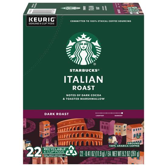 Starbucks K-Cup Pods Dark Roast Ground Italian Roast Coffee ( 22 ct, 0.41 oz )