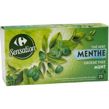 Thé vert menthe CARREFOUR SENSATION - les 25 sachets d'1,6g