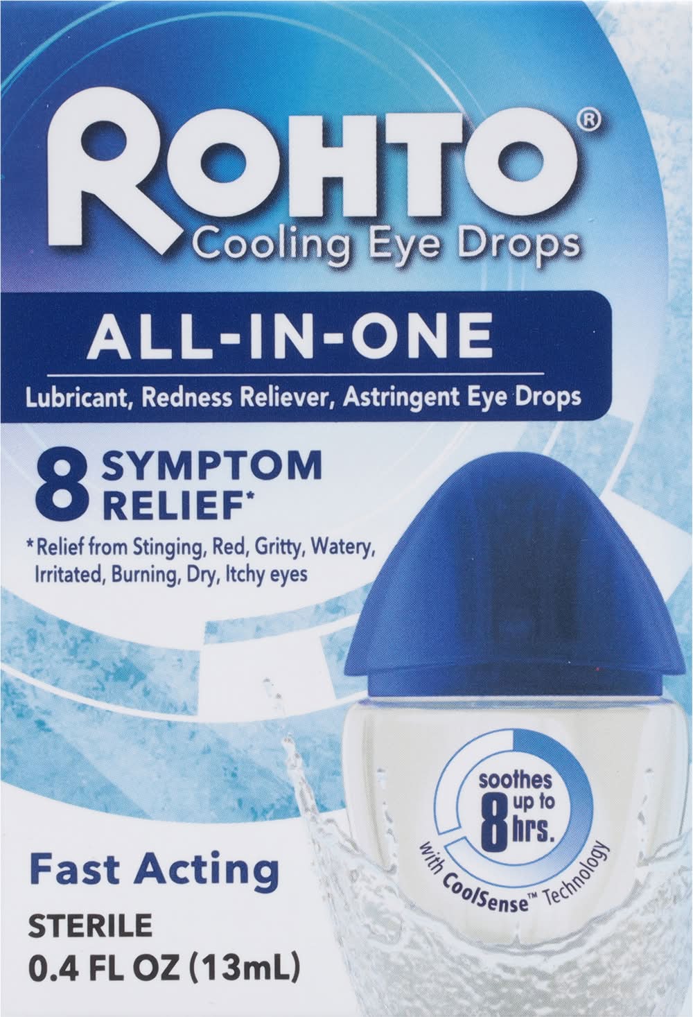 Rohto All in One 8 Symptom Relief Cooling Eye Drops (0.4 fl oz)