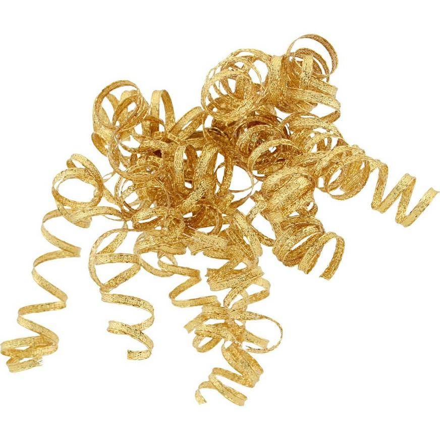 Party City Glitter Gold Curled Gift Ribbons (gold)