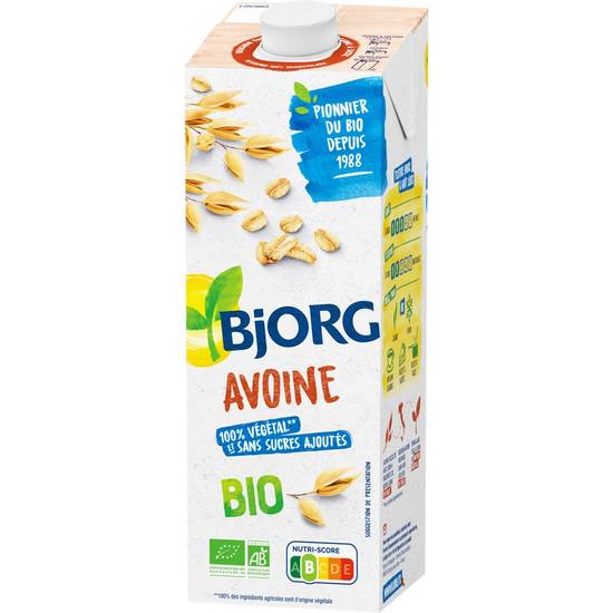 Boisson végétale lait avoine Bio Bjorg 1l