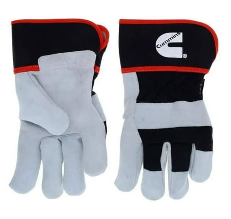 Cummins Mens Size XL Black/Gray Split Leather Palm Work Gloves