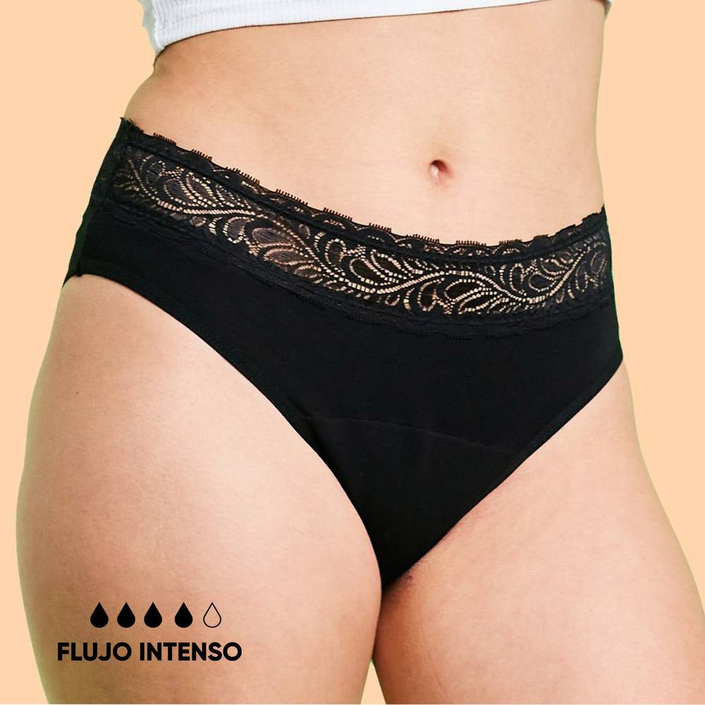 Bloodygreen · Pantaleta menstrual flujo intenso - m - Negro