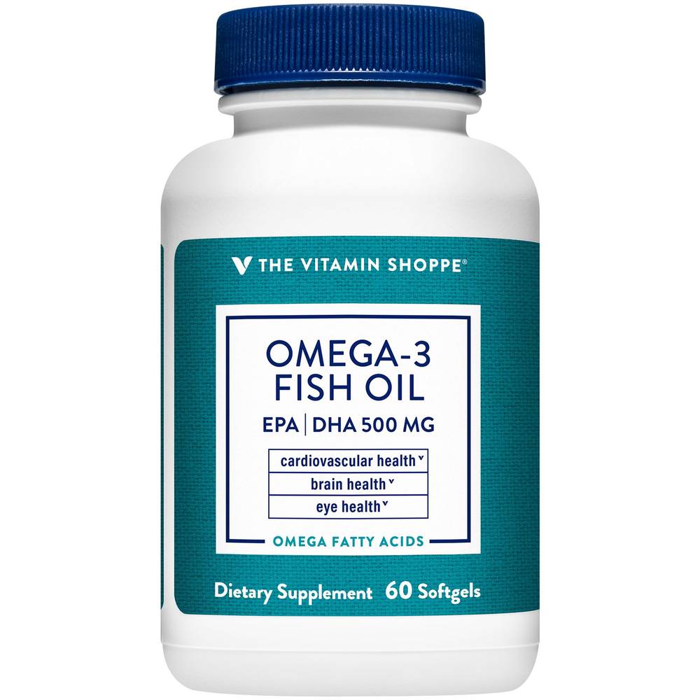 The Vitamin Shoppe Omega-3 Fish Oil 500 mg Softgels