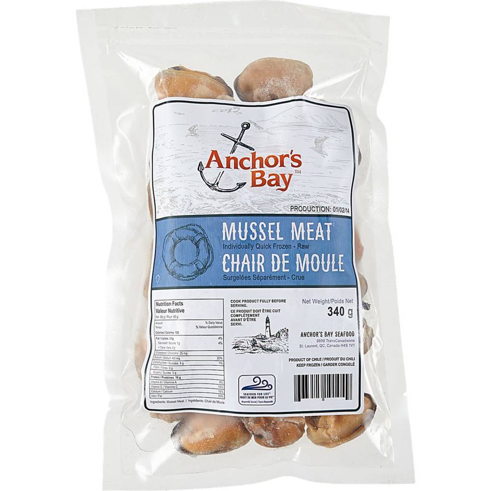 Anchor's Bay Raw Mussel Meat (340 g)