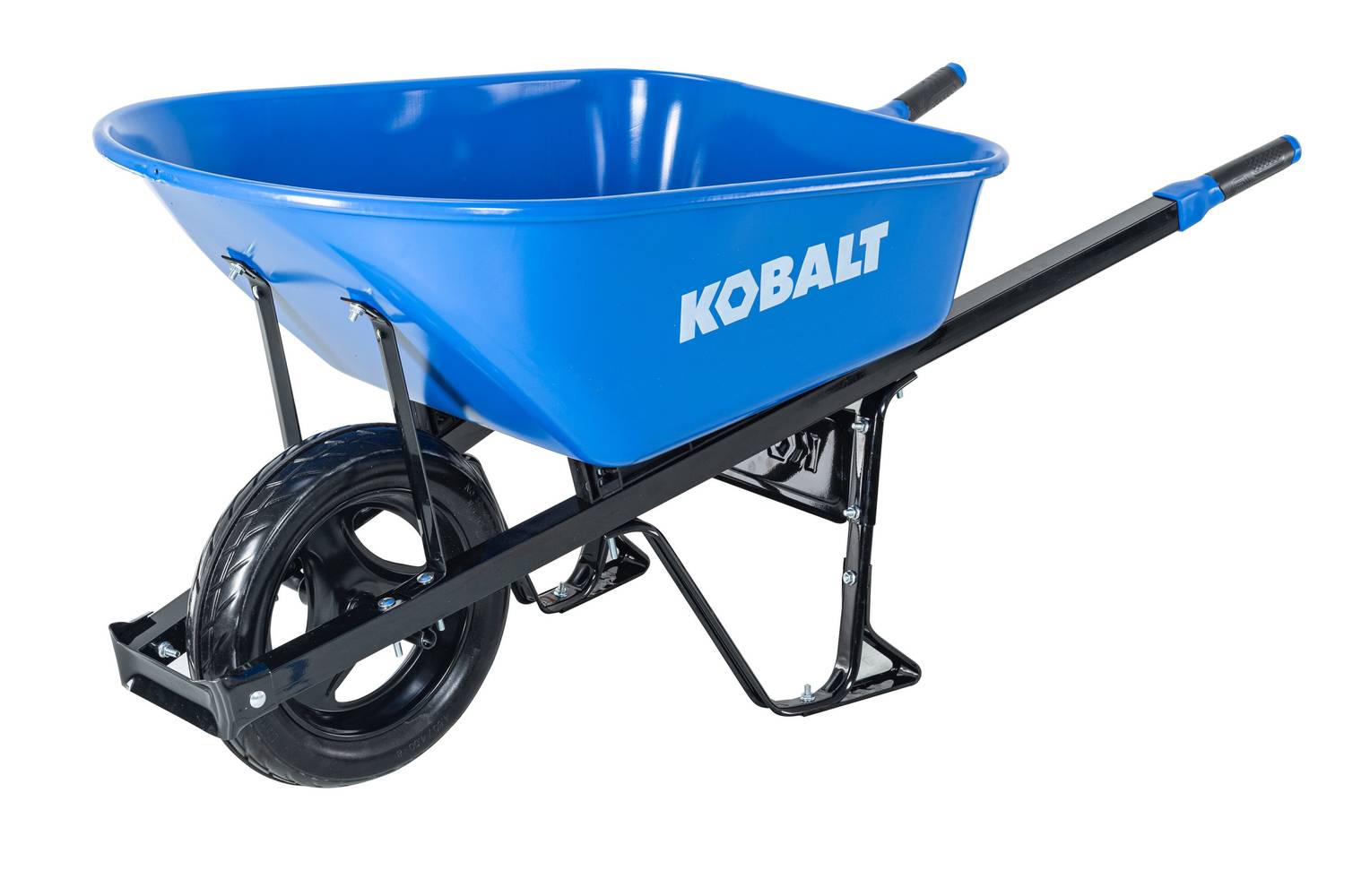 Kobalt 6-cu ft 1 Wheel Steel Push Wheelbarrow Flat-Free Tire | P6-SF-K   34402