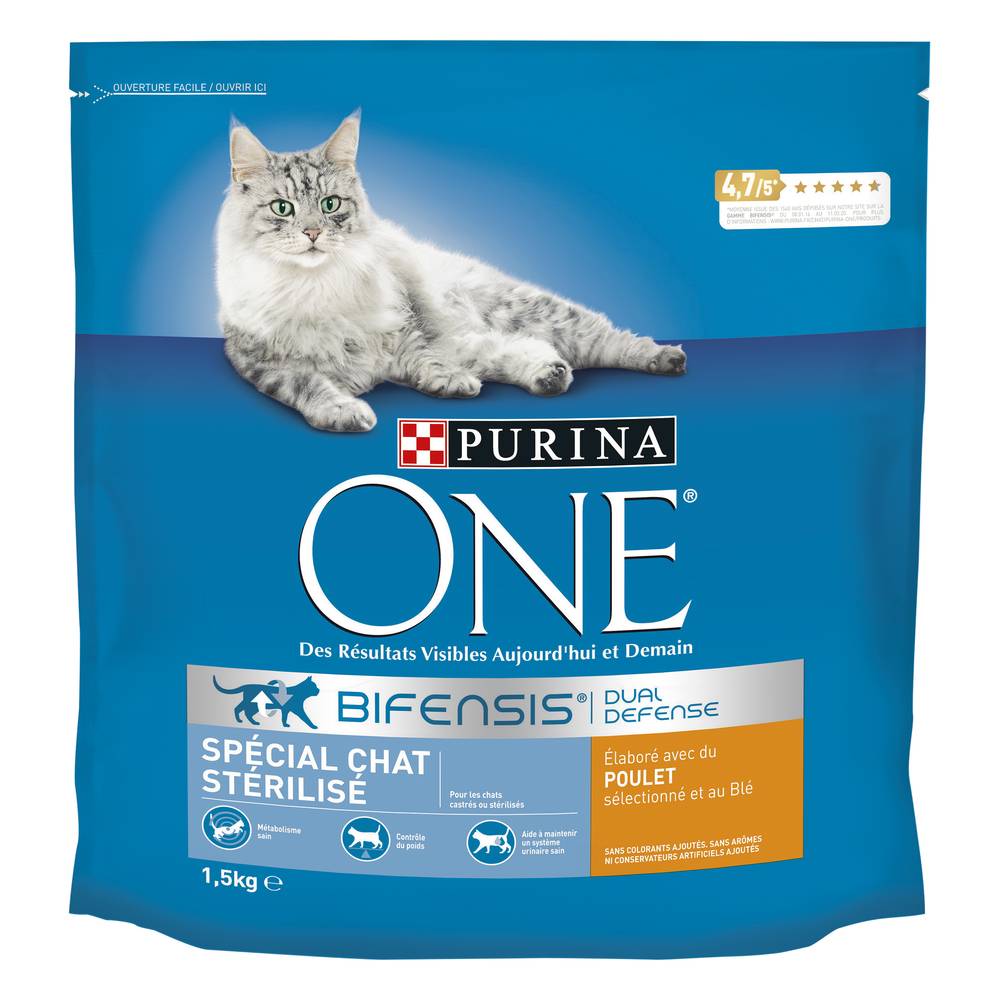 Purina One - Croquettes pour chat stérilisé au poulet et blé