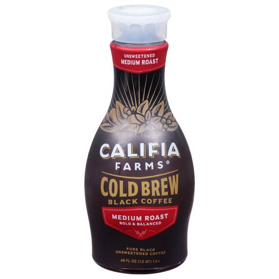 Califia Farms Unsweetened Black Medium Roast Cold Brew Coffee (48 fl oz)