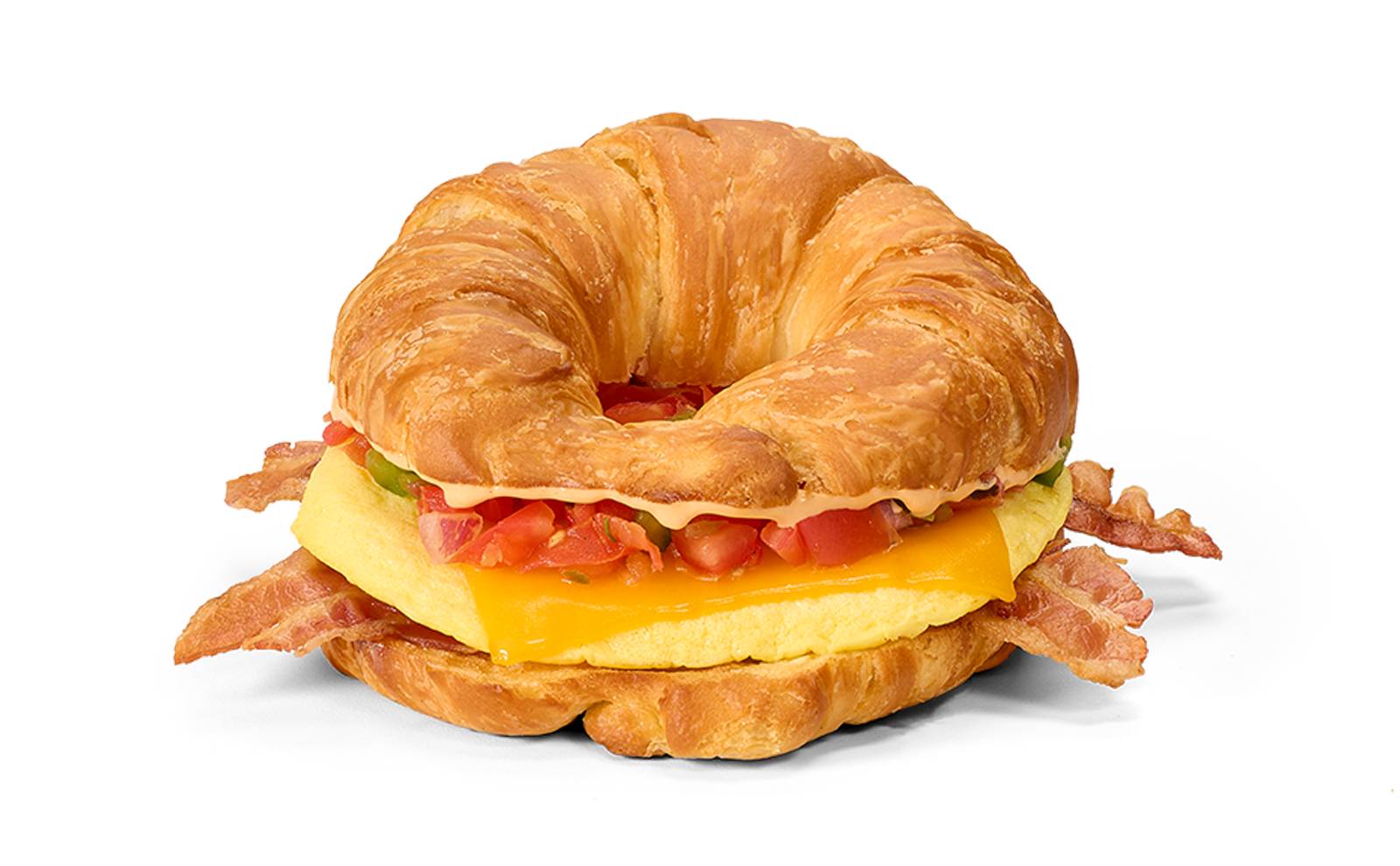 Sandwich Breakfast Croissant Whole Premium: Egg Omelet Western - Each