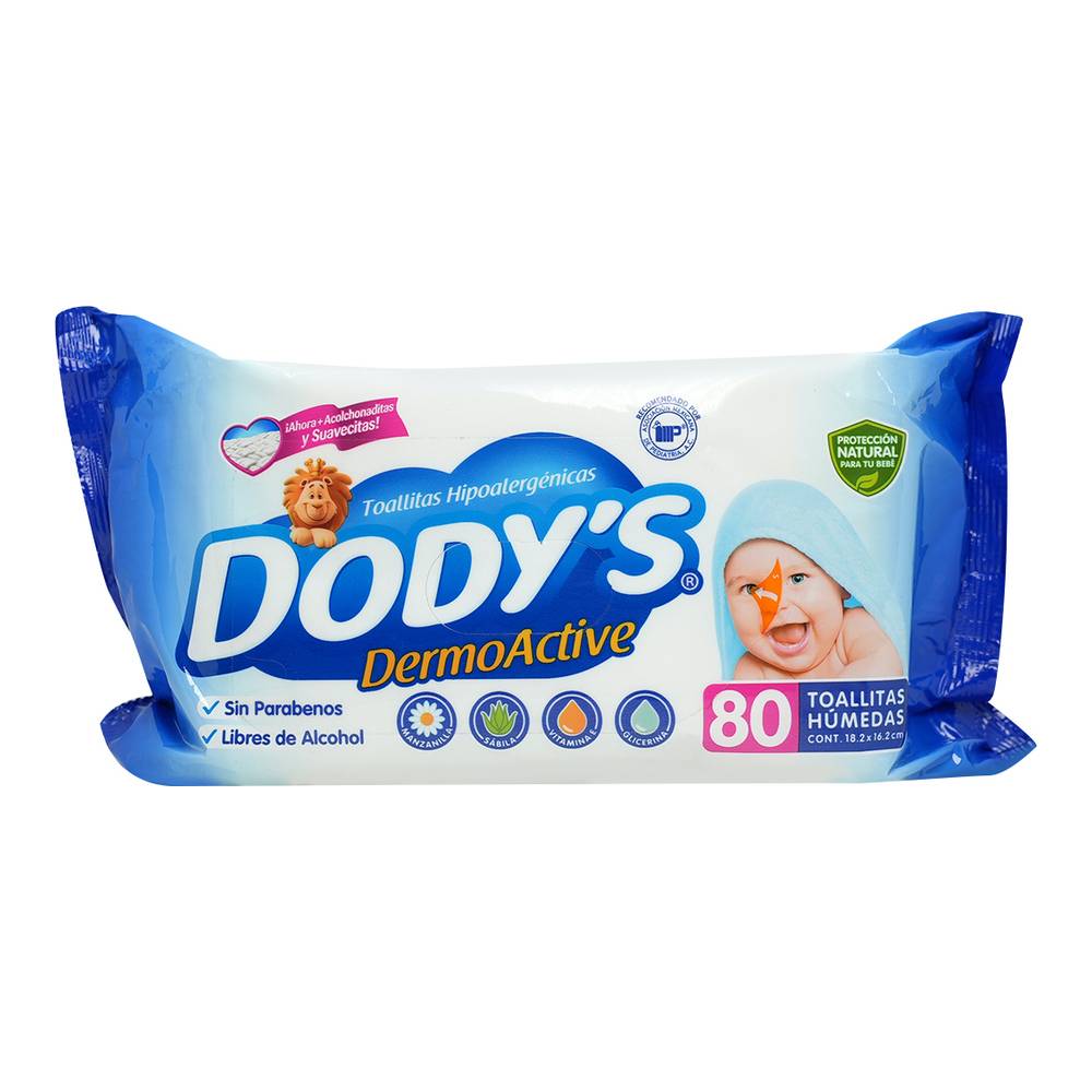 Dody's toallitas húmedas dermo active (80 piezas)