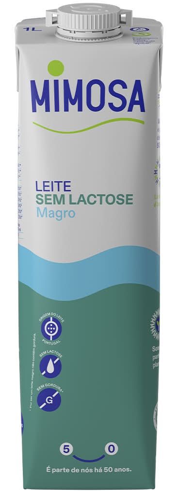 Mimosa - Leite 0% lactose magro, de 1L