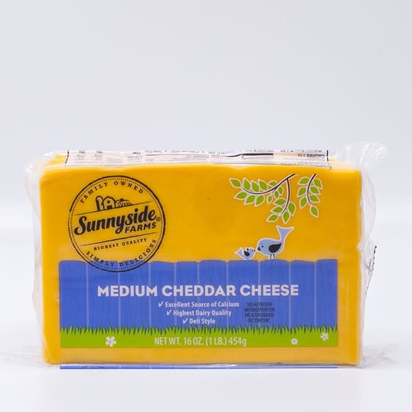 Sunnyside Farms Deli Style Medium Cheddar Cheese (16 oz)