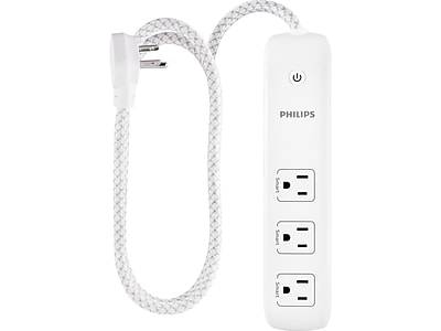 Philips Extension Cord 3 Outlet, White