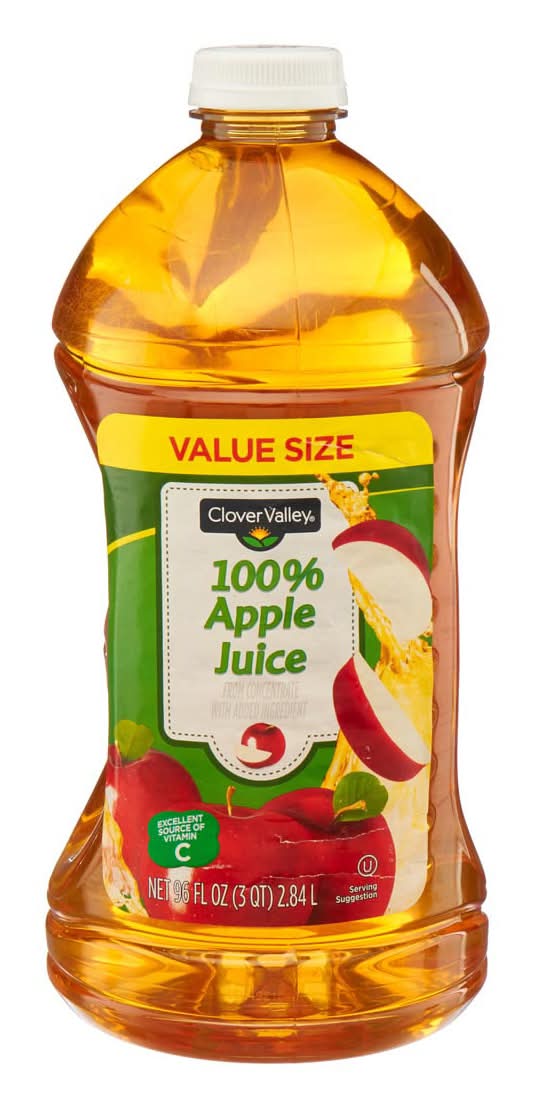 Clover Valley 100% Apple Juice 96 Fl Oz