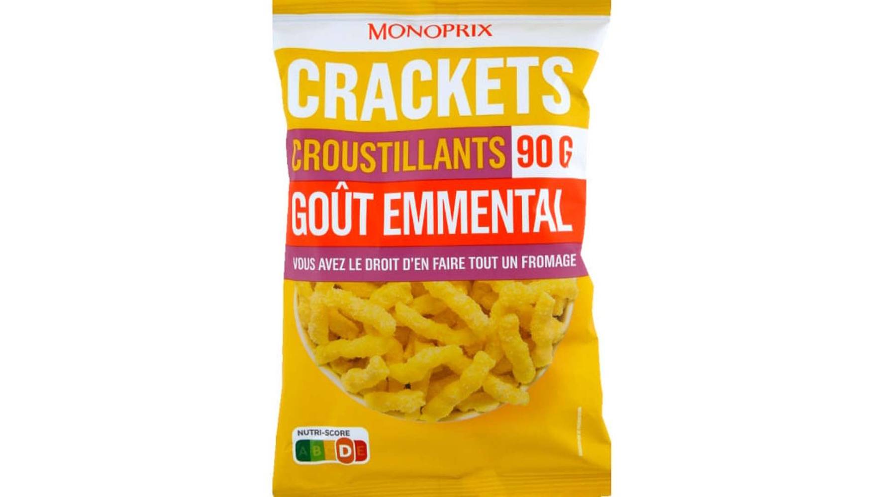 Monoprix Crackets croustillants goût emmental Le sachet de 90g