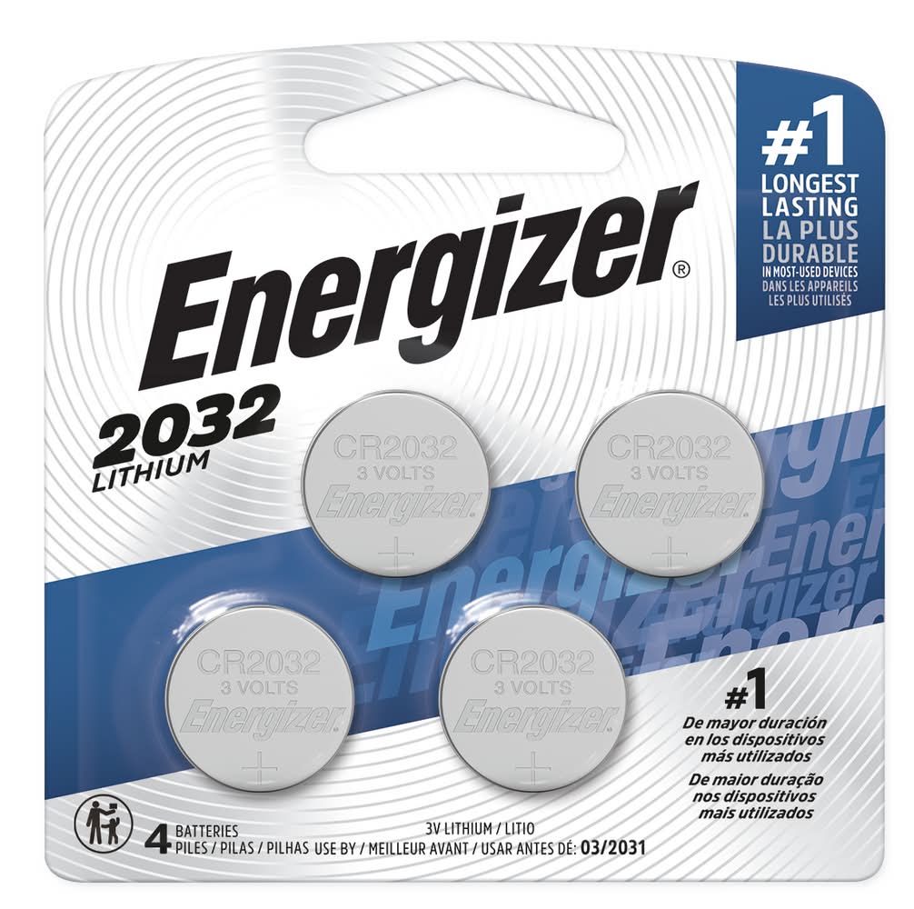 Energizer Cr2032 Lithium 3 Volts Coin Batteries (4 ct)
