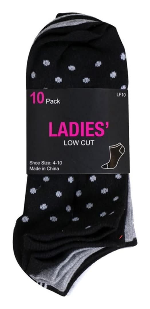 Ladies? Low-Cut Socks 10 Pack Shoe Size 4?10