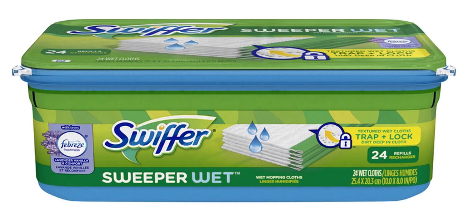 Swiffer Sweeper 5.4 In. Wet Microfiber Mop Refill 24 Pk
