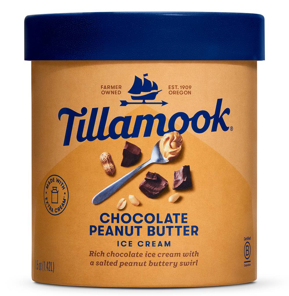 Tillamook Chocolate Peanut Butter Ice Cream (1.5 qt)