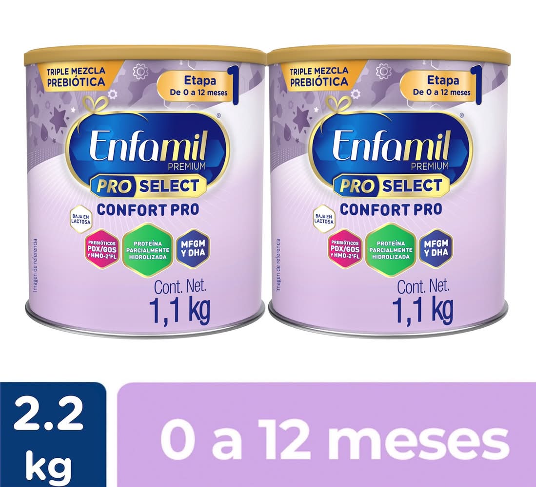 Enfamil · Premium pro select confort pro etapa 1 fórmula infantil, 0 a 12 meses (2 x 1,1 kg)