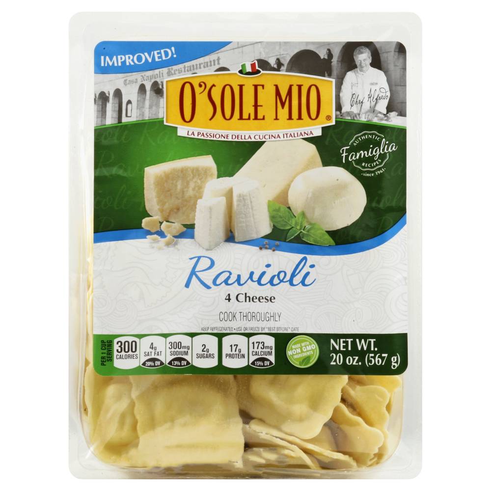 O'Sole Mio 4 Cheese Ravioli Pasta (1.25 lbs)