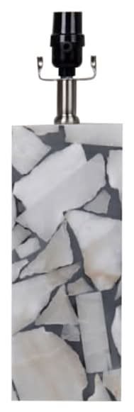 Black & White Alabaster Lamp Base, 17"