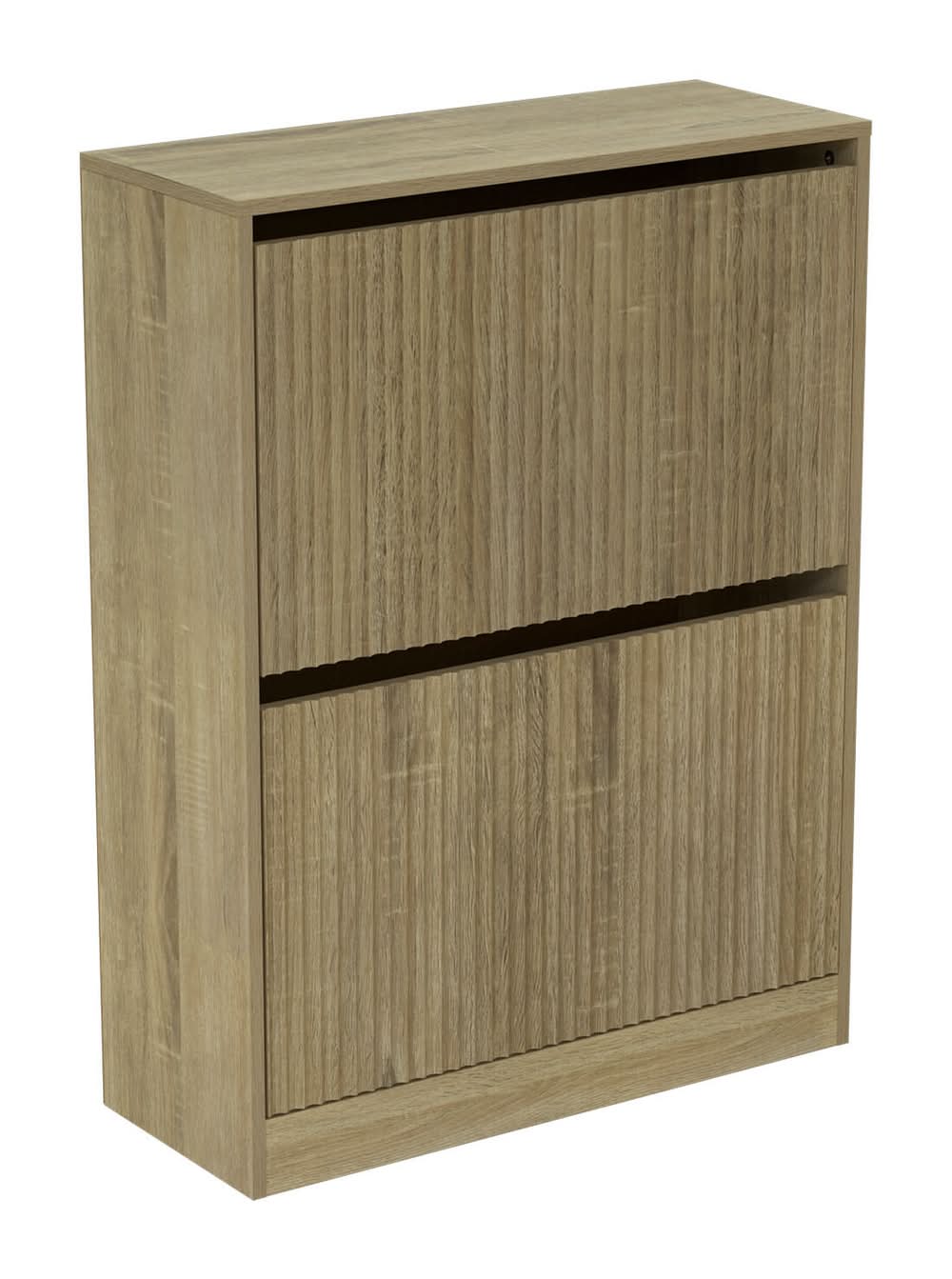 Flexi Storage Living Oak Corrugated 2 Door Shoe Cabinet