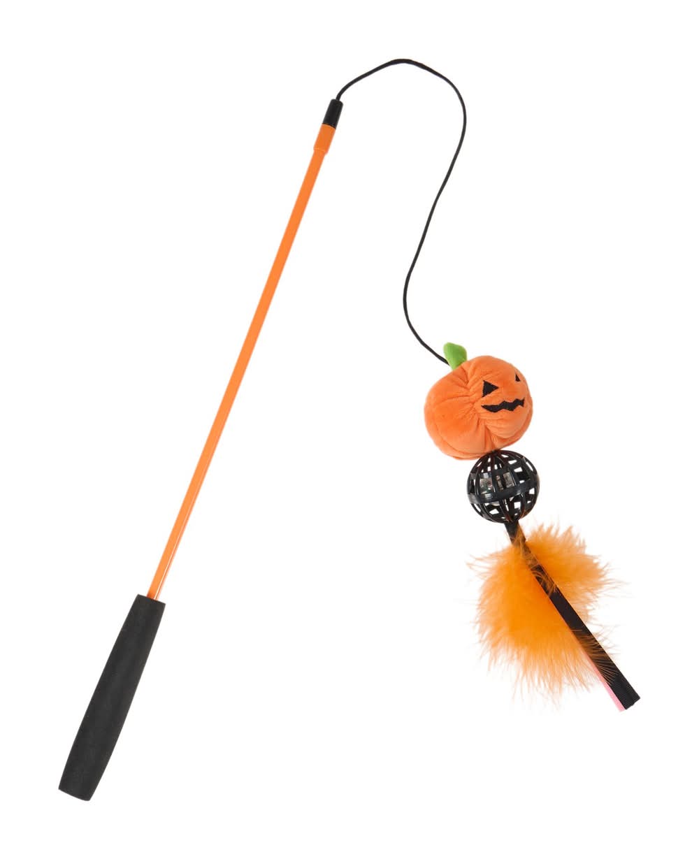 Thrills & Chills™ Halloween Teaser Lightup Pumpkin Cat Toy (Color: Orange)