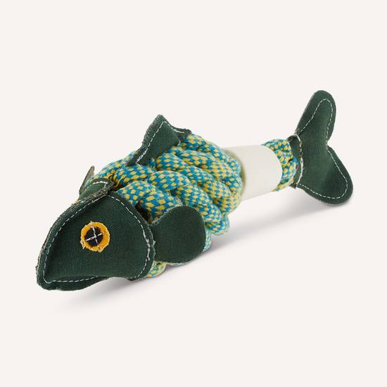 Joyhound Game on Rope Fish With Bone Dog Toy (small/blue)