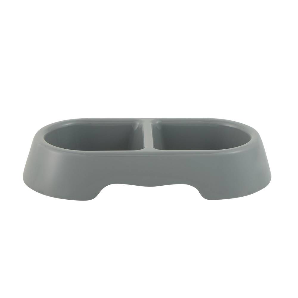 Whisker City Navy Double Bowl (Color: Grey)