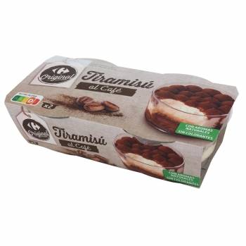 Tiramisú Carrefour Original pack de 2 unidades de 80 g.