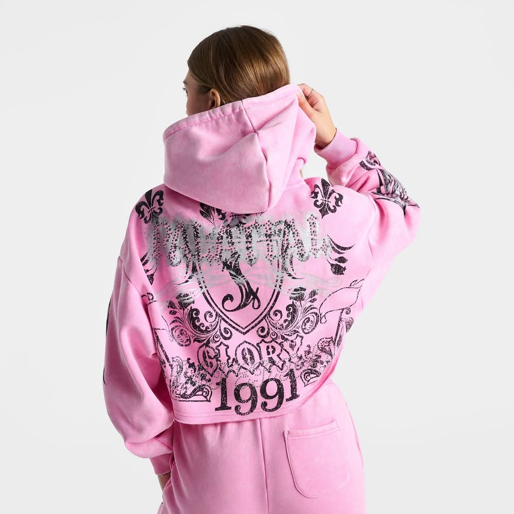 Smoke Rise Mable Oversized Cropped Fleece Hoodie Delivery Near Me