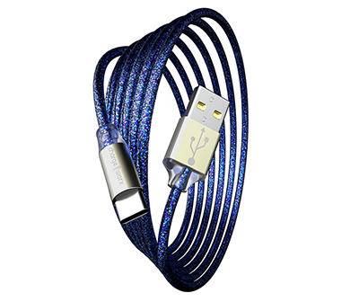 Dark Blue Glitter 10' Usb-C Cable