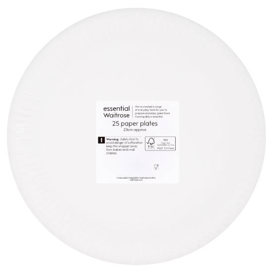 Waitrose Essential Paper Plates ( 25 ct )