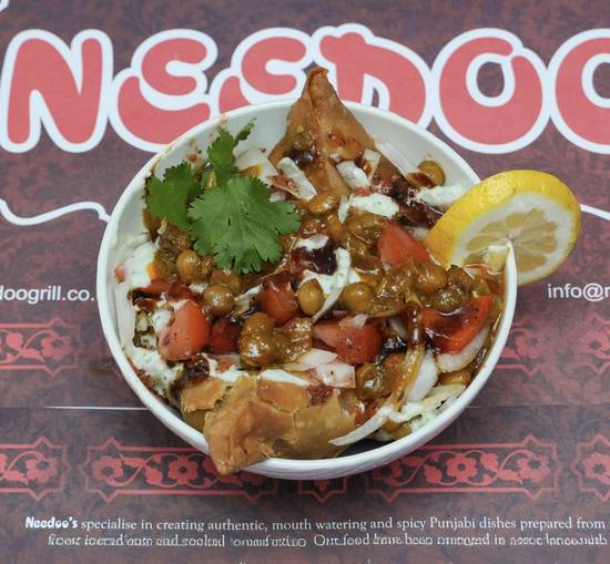 Meat samosa chaat