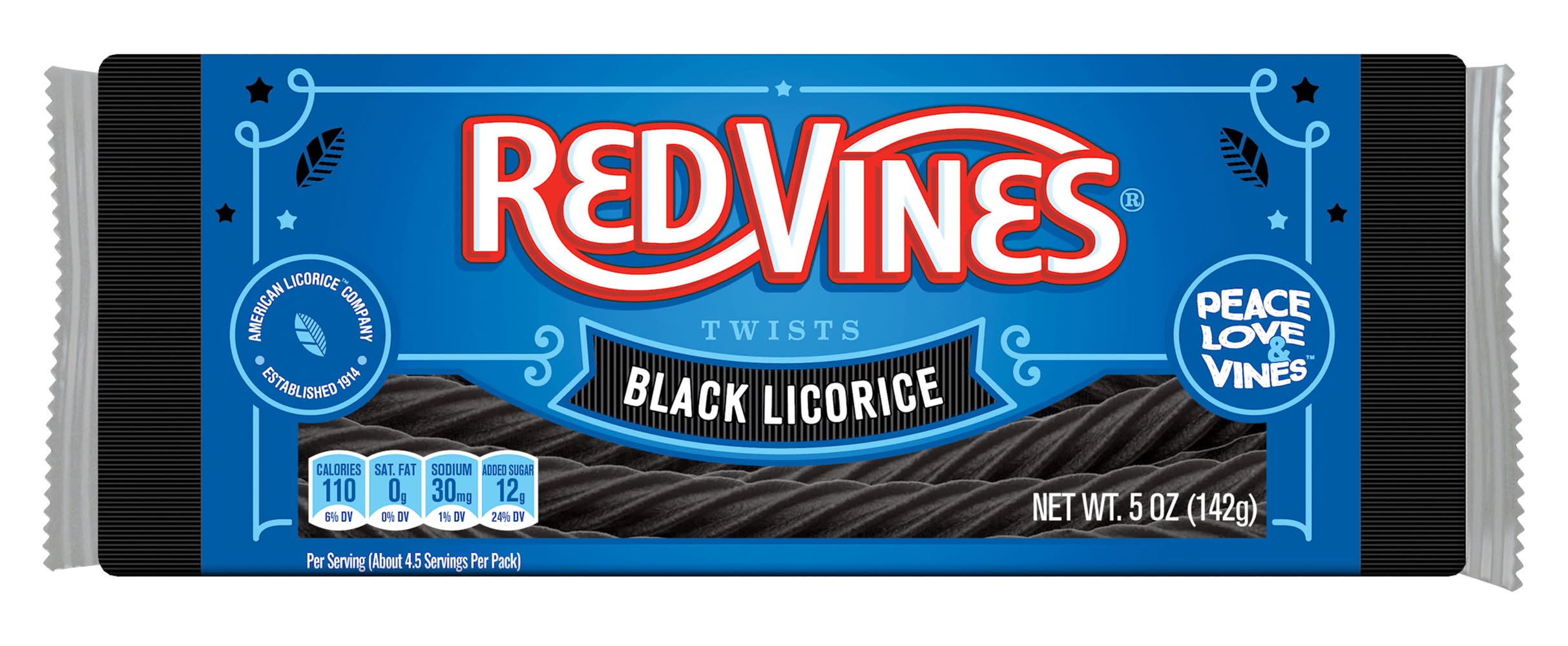 Red Vines Twists Candy, Black Licorice (5 oz)
