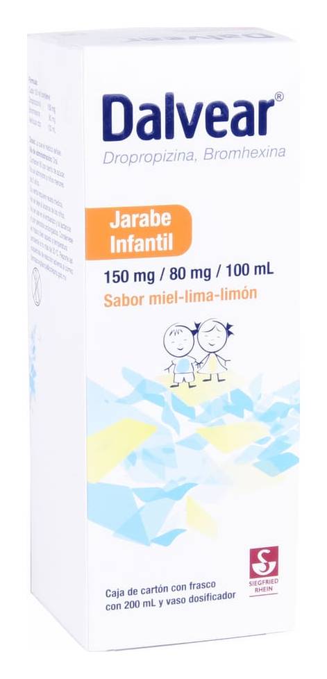 Siegfried Rhein · Dalvear jarabe infantil 150 mg / 80 mg / 100 ml (200 ml)