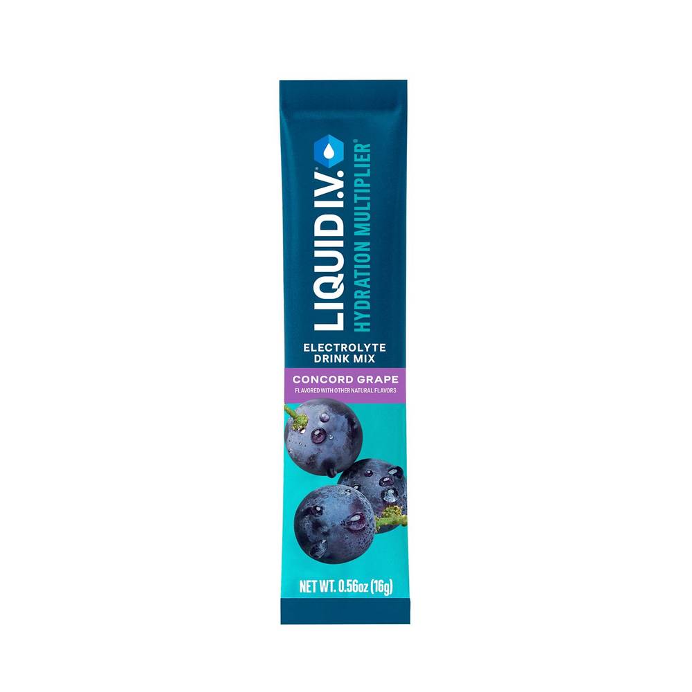 Liquid I.V. Hydration Multiplier Electrolyte Drink Mix, Concord Grape (0.56 oz)