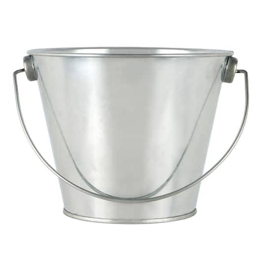 4" Silver Round Metal Bucket By Celebrate It