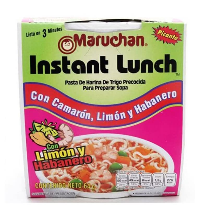 Maruchan · Instant lunch pasta de harina de trigo precocida para preparar sopa (64 g)