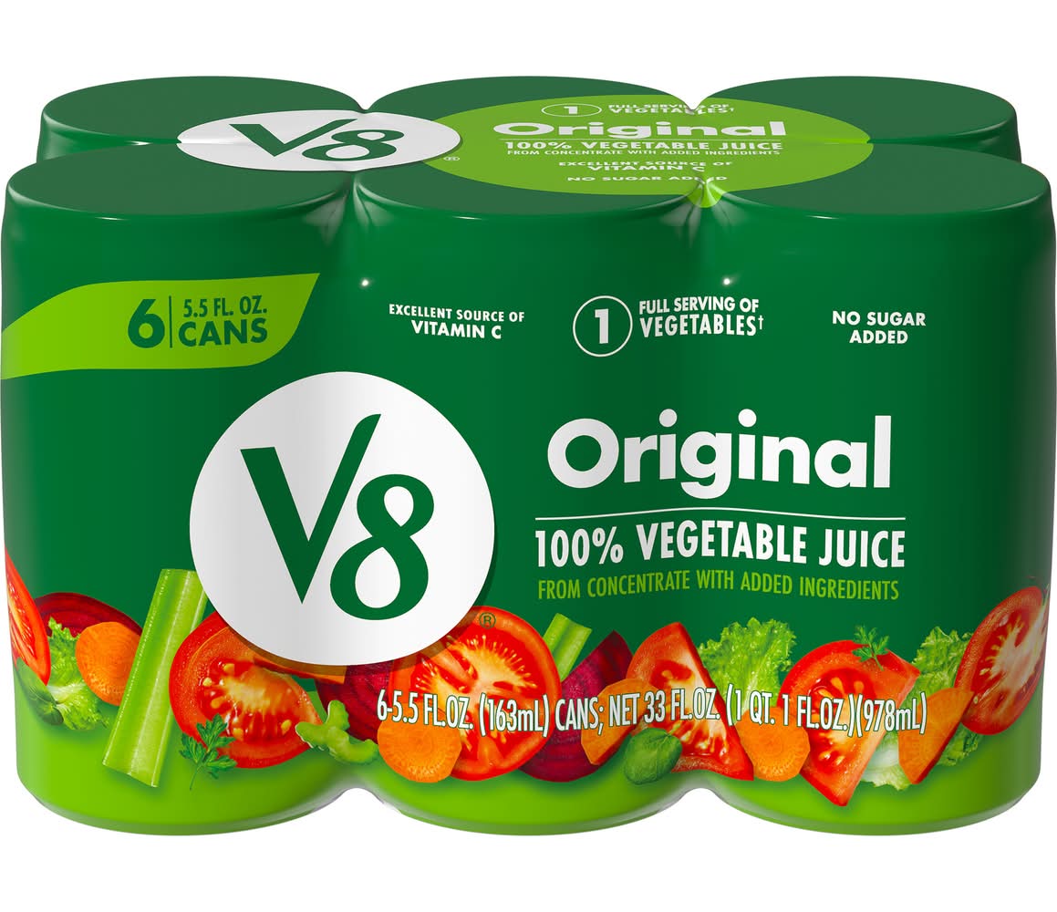 V8 Original 100% Vegetable Juice (6 x 5.5 fl oz)