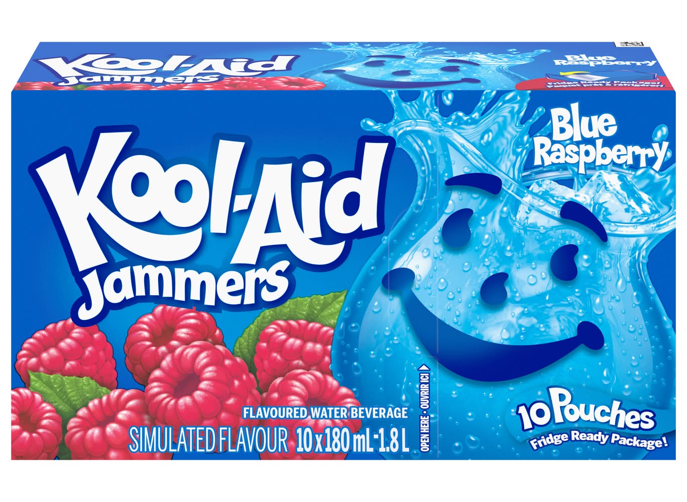 Kool-aid boisson jammers framboise bleue - jammers blueberry raspberry fruit beverage (10 x 180 ml)