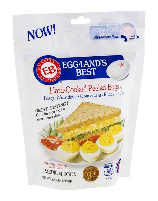 Eggland's Best Medium Hard Cooked Peeled Eggs (6 ct)