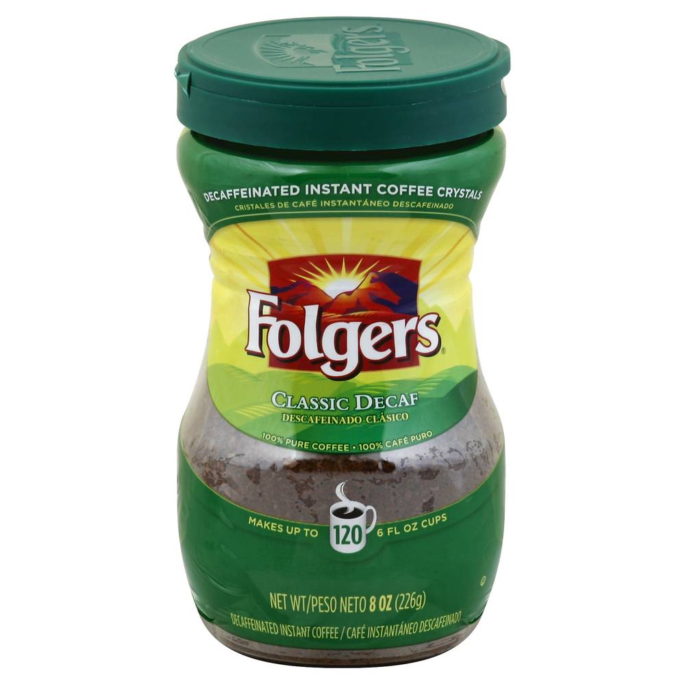 Folgers Classic Decaf Instant Coffee Crystals (8 oz)