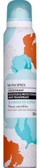 Monoprix Déodorant Douceur & Protection 24 H Peaux Sensibles La Bombe De 200 Ml