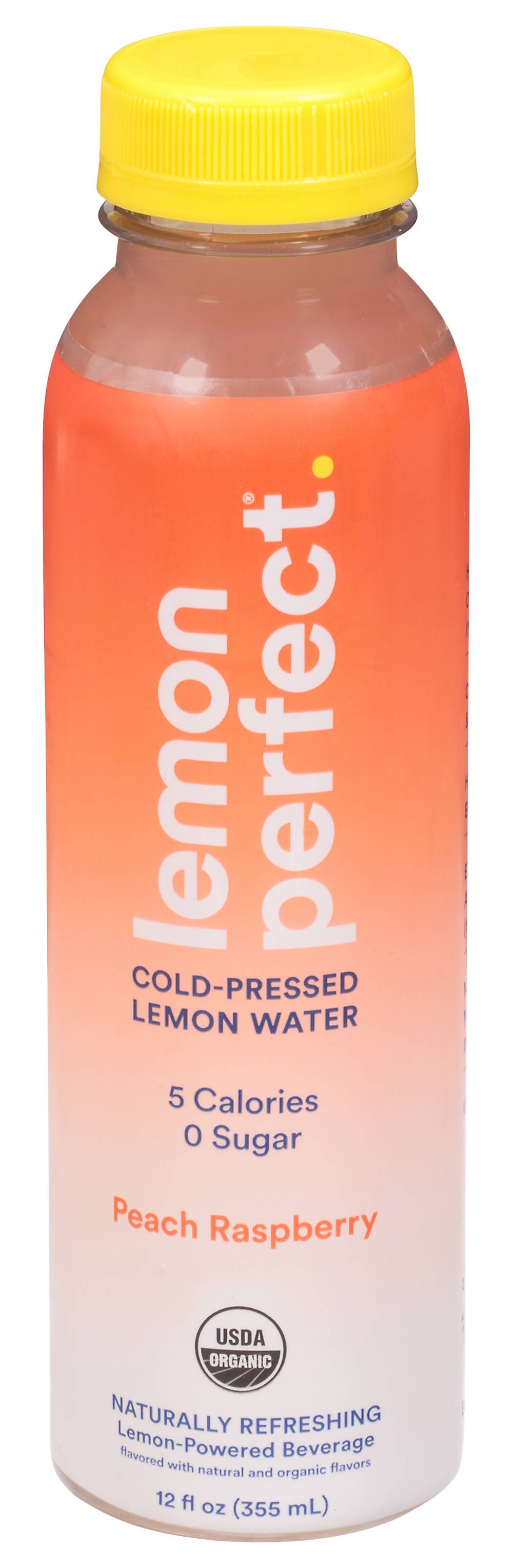 Lemon Perfect Cold-Pressed Lemon Water, Peach-Raspberry (12 fl oz)