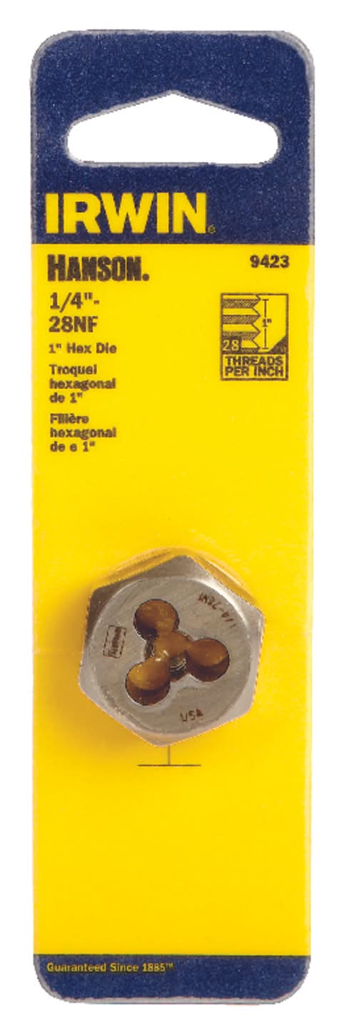 IRWIN Hanson High Carbon Steel Sae Hexagon Die 1/4 In. 1 Pc