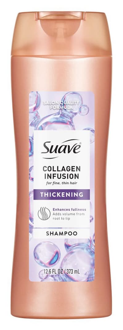 Suave Collagen Infusion Thickening Shampoo For Fine Thin Hair Boosts Volume 12.6 Oz